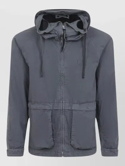 C.p. Company C.p.company Wax Explorer Jacket With Goggle Details In Gray