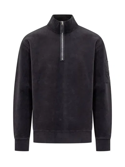 C.p. Company Half-zip Lens-detail Sweatshirt In Black