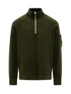 C.p. Company Half-zip Pocket Sweatshirt In Green