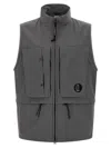 C.p. Company Shell Hooded Sleeveless Jacket In Gray