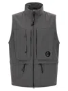 C.p. Company Shell Hooded Sleeveless Jacket In Gray