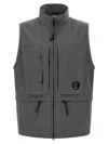 C.p. Company Shell Hooded Sleeveless Jacket In Gray
