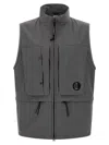 C.p. Company Shell Hooded Sleeveless Jacket In Gray