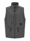 C.p. Company Shell Hooded Sleeveless Jacket In Gray