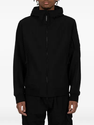 C.p. Company Shell R Hooded Jacket Arm Pocket In Black