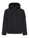 C.p. Company C.p.company Total Eclipse Shell Padded Hooded Lens Jacket In Black