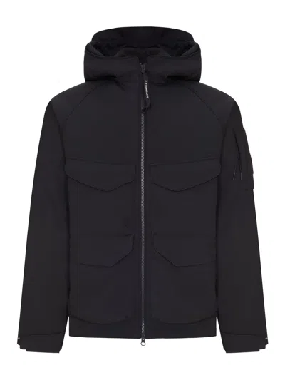 C.p. Company C.p.company Total Eclipse Shell Padded Hooded Lens Jacket In Blue