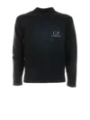 C.p. Company C.p.company Black Long-sleeved Shirt With Logo Patch On The Chest In Black