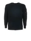 C.p. Company C.p.company Black Long-sleeved Shirt With Patch On The Left Sleeve. In Blue