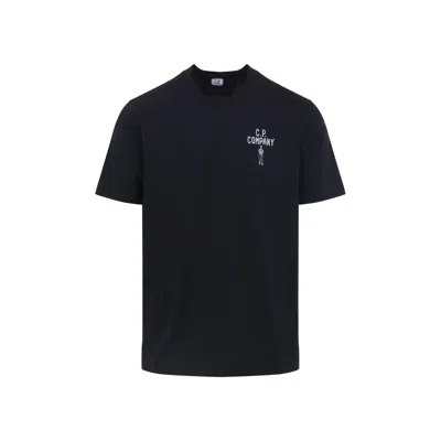 C.p. Company C.p.company Blue Cotton T-shirt In Black