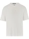 C.p. Company White T-shirt With Logo Embroidered On The Front Tone-on-tone