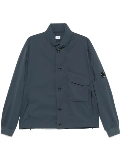 C.p. Company C.p.company Button Hooded Jacket In Blue