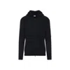 C.p. Company Signature Lens Ribbed Knit Cardigan With Hood In Blue