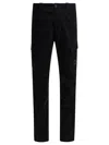 C.p. Company Signature Lens Straight-leg Cargo Pants In Black
