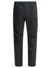 C.p. Company Utility Trousers Featuring Elastic Elements In Black