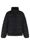 C.p. Company Oversized Zip-front Rain Jacket With Quilted Texture In Black