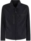 C.p. Company C.p.company Chrome-r Full Zip Logo Overshirt In Black