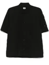 C.p. Company C.p.company Chrome-r Short Sleeve Overshirt In Black