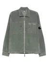 C.p. Company C.p.company Corduroy Shirt Jacket With Lens Detail In Green