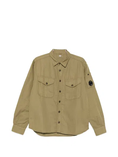 C.p. Company C.p.company Cotton And Linen Blend Shirt In Nude
