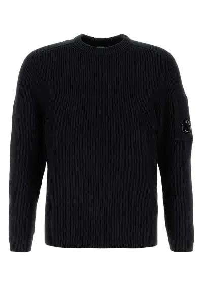 C.p. Company C.p.company Cotton Blend Crew-neck Sweater In Black