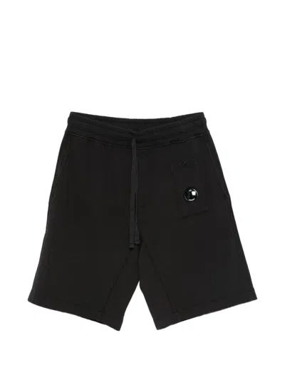 C.p. Company Cotton Jogging Bermuda Shorts Elastic Waistband In Black