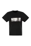 C.p. Company C.p.company Cotton T-shirt With Print In Black