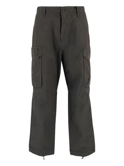 C.p. Company C.p.company  Cargo-pockets Straight-leg Trousers In Black