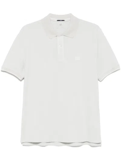 C.p. Company Logo-embroidered Polo Shirt In White