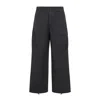 C.p. Company C.p.company Grey Micro-reps Boxy Cotton Cargo Pants In Black