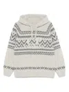 C.p. Company C.p.company Patterned Knitted Hoodie In Gray