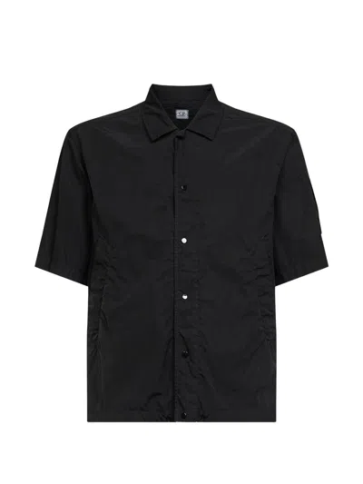 C.p. Company C.p.company  Short Sleeve Lens Shirt In Black