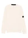 C.p. Company Pistachio Shell Crewneck Sweatshirt With Iconic Branding In Neutral