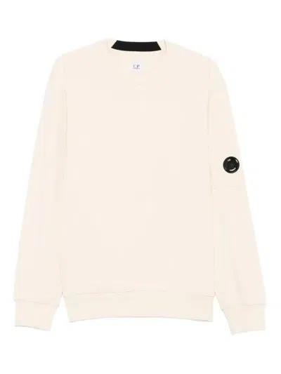 C.p. Company C.p.company Crew Neck Sweatshirt With Lens Detail In Neutral