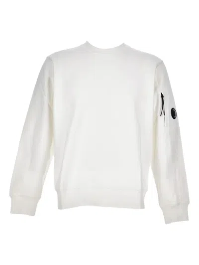 C.p. Company C.p.company Crew Neck Sweatshirt With Pocket Detail In White