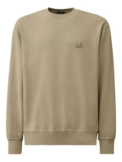 C.p. Company C.p.company Diagonal Fleece Hooded Logo Sweatshirt In Neutral