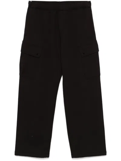 C.p. Company C.p.company Diagonal Raised Fleece Cargo Sweatpants In Black