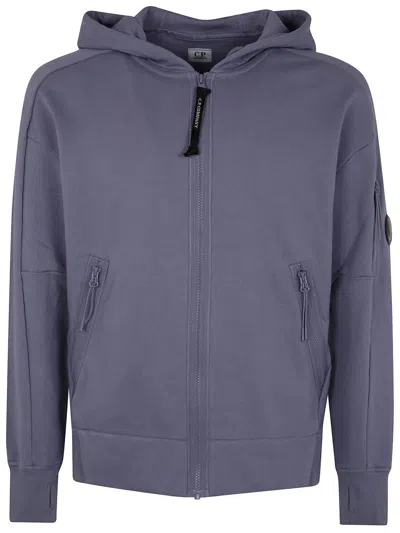 C.P. COMPANY C.P.COMPANY DIAGONAL RAISED FLEECE FULL ZIP HOODED SWEATSHIRT