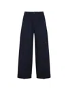 C.p. Company C.p.company Navy Blue Micro-reps Boxy Cotton Cargo Pants In Blue