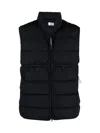 C.p. Company C.p.company Eco Chrome R Logo Down Vest In Black