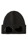 C.p. Company C.p.company Extrafine Merino Wool Goggle Beanie In Black