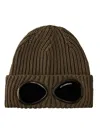C.p. Company C.p.company Extrafine Merino Wool Goggle Beanie In Green