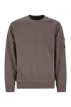 C.p. Company Long-sleeve Minimalist Cotton Sweatshirt With Distinctive Lens Detail In Brown