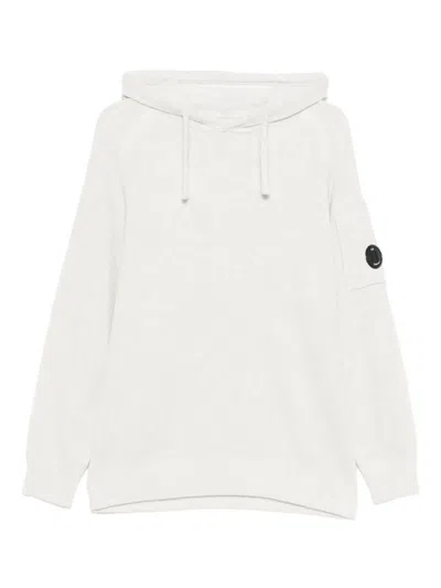 C.p. Company C.p.company  Fleece Knit Hooded Sweater In White