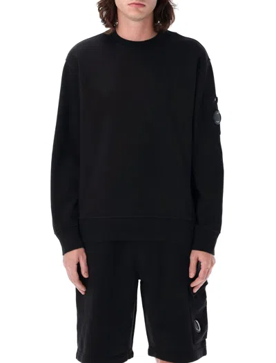 C.p. Company C.p.company Fleece Lens Sweatshirt In Black