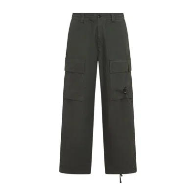 C.p. Company C.p.company Grey Cotton Trousers In Animal Print