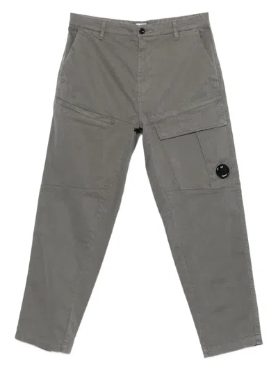 C.p. Company C.p.company Gunmetal Cotton Elastane Cargo Pants In Gray