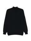 C.p. Company C.p.company Half Zip Lens Sweater In Black