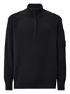 C.p. Company C.p.company Half Zip Sweater With Lens Detail In Blue