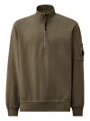 C.p. Company C.p.company Half Zip Sweatshirt With Lens Pocket In Green
